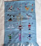 Twelve Days of Christmas, Wall-hanging, cot blanket, hand embroidered - Image 1