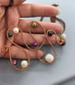 Quirky Multicoloured Cultured Pearl Copper Abstract Squiggle Necklace - Image 5