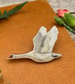Swan Wooden Pin Badge