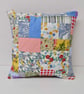 Cushion colourful random patchwork zero waste project - Image 1
