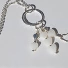 Mother of pearl and Sterling Silver Pendant Handmade Necklace 