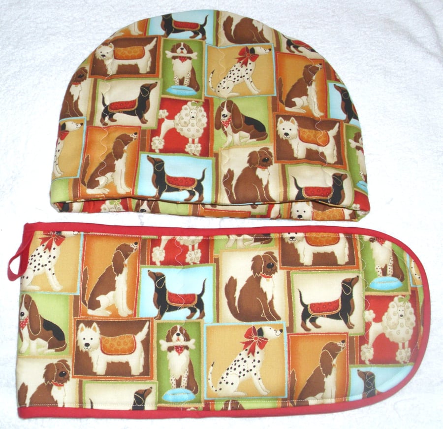Fancy Dogs Tea cosy and ovengloves