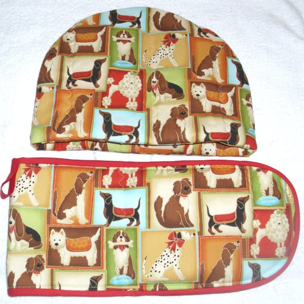 Fancy Dogs Tea cosy and ovengloves