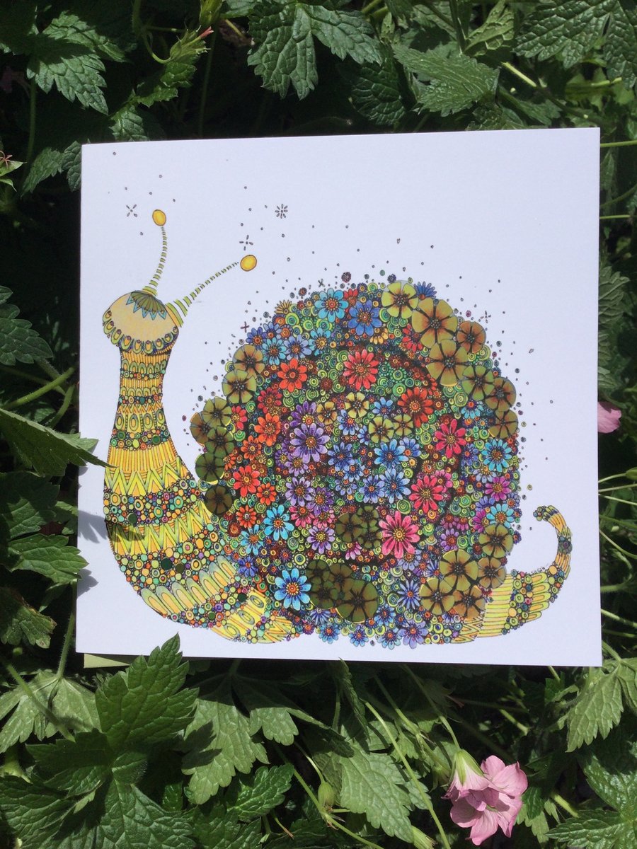 Sparkly snail greeting card 