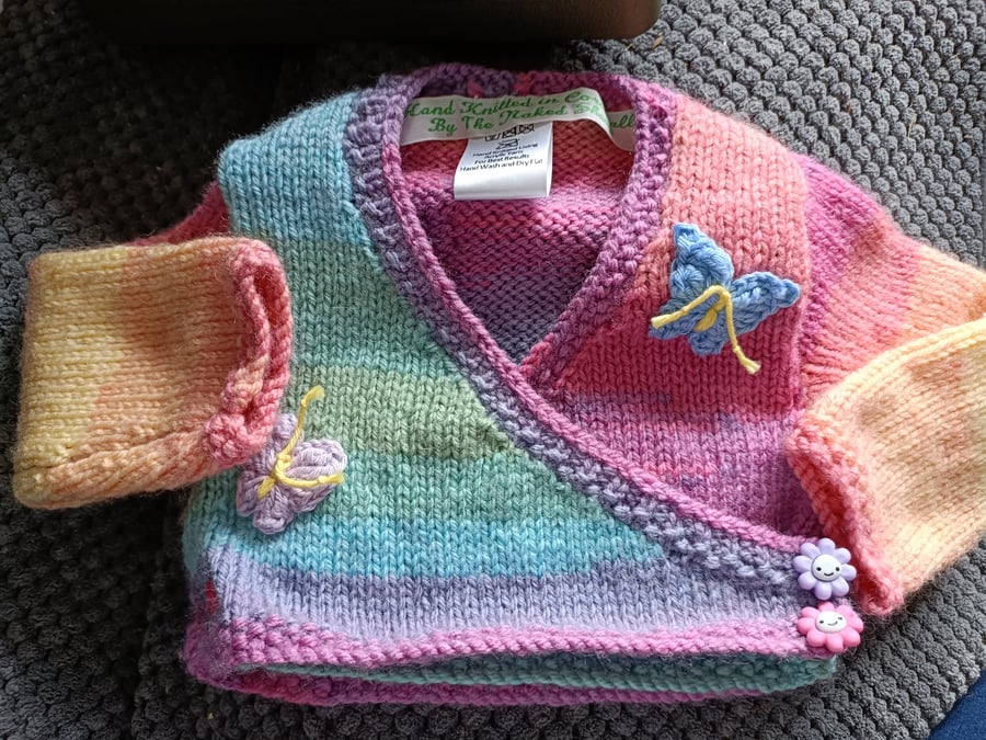 Hand Knitted childrens ballerina style cardigan 