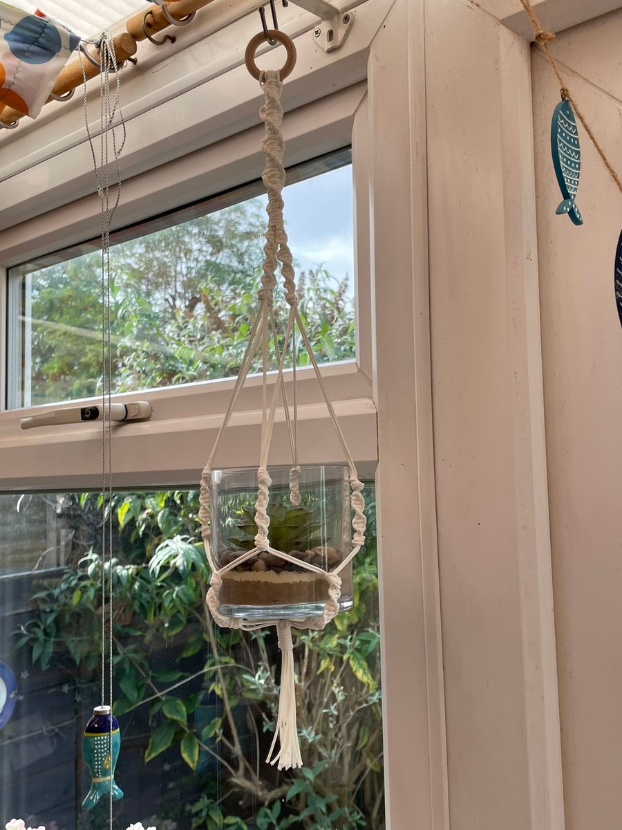 Macrame Plant Holder - White