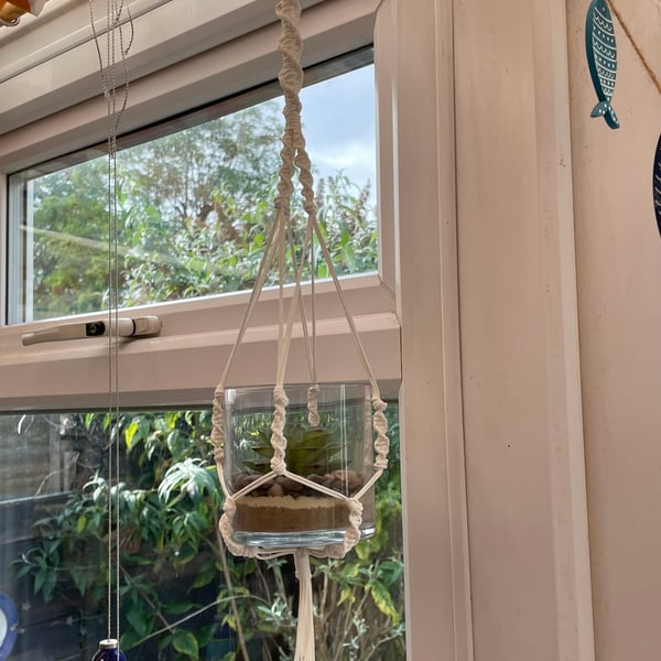 Macrame Plant Holder - White