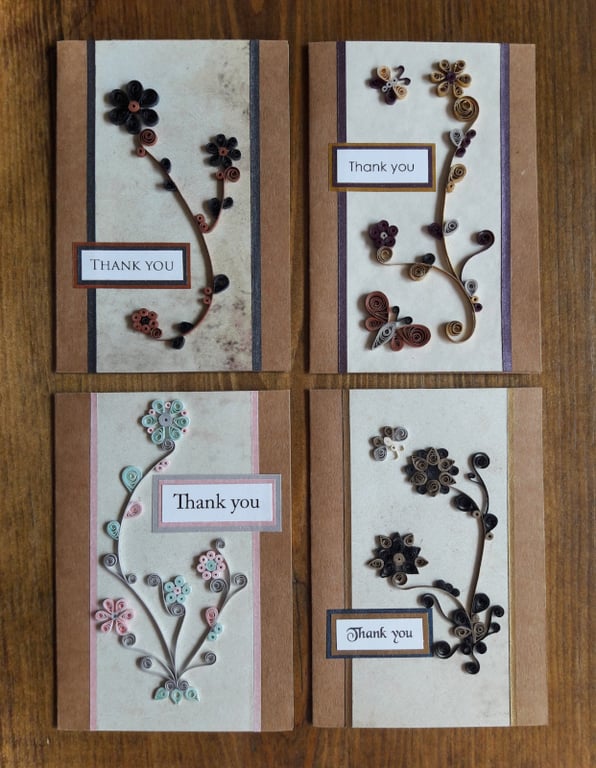 Set of 4 small Thank You cards