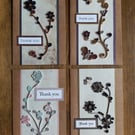 Set of 4 small Thank You cards