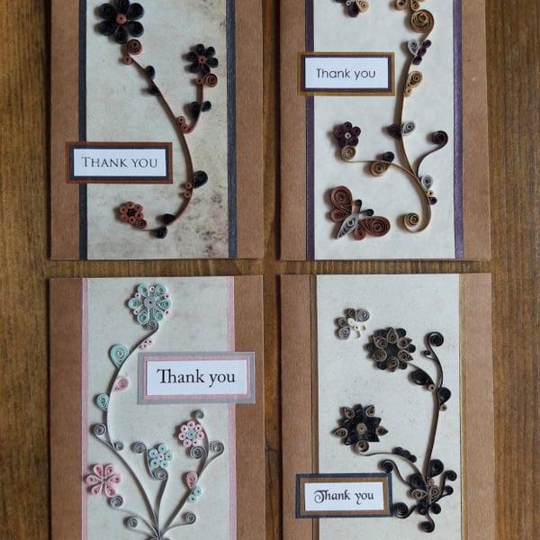 Set of 4 small Thank You cards