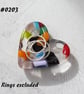 Multicoloured heart shaped fused glass ring dish, 5cm approx (0203)