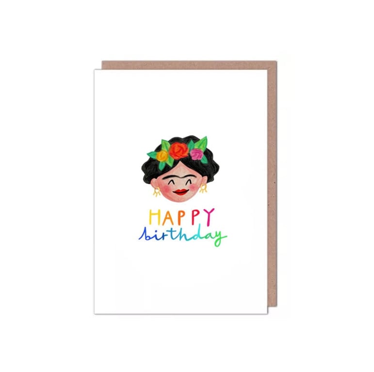 Frida Kahlo Flowers Birthday Card
