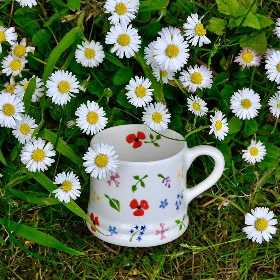 Wild Flowers Little Mug - Hand Painted - Sale