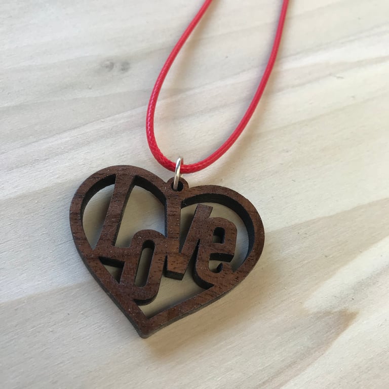 Walnut Love pendant necklace 