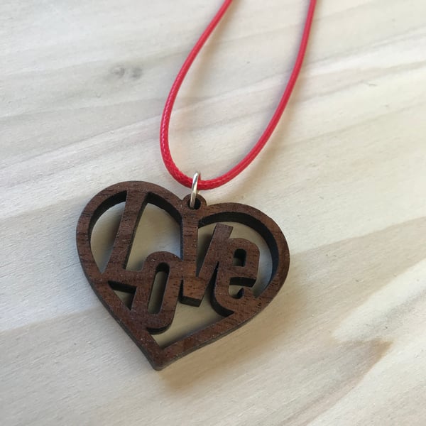 Walnut Love pendant necklace 