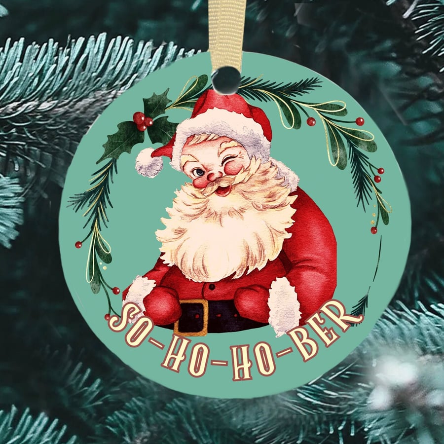 So-Ho-Ho-ber Sober Christmas Ornament AA Gifts, Sobriety Gifts Sober Christmas H