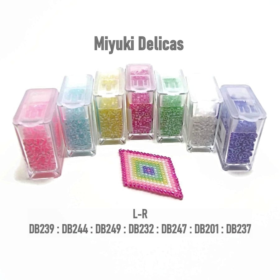 35g Miyuki Delica Beads in 7x 5g Tubs, Bead Weaving & Looming Supplies