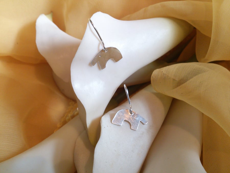 Elephant sterling silver earrings