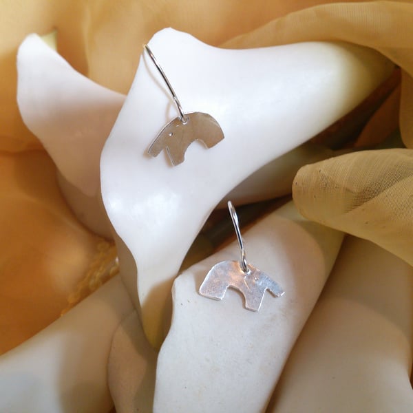 Elephant sterling silver earrings