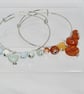 Adjustable Gemstone Bangle Aquamarine, Amazonite, or Carnelian