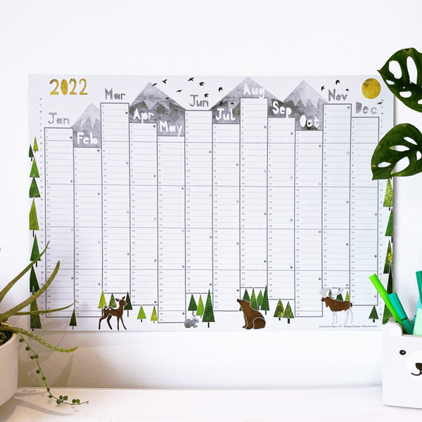 Animal 2022 Wall Planner Calendar