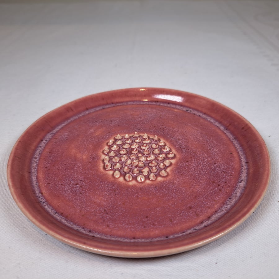 HAND MADE CERAMIC GINGER GRATER - glazed in glossy mulberry