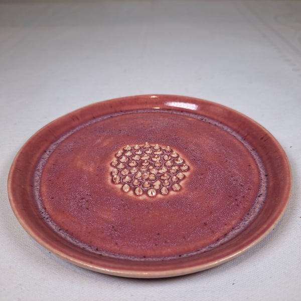 HAND MADE CERAMIC GINGER GRATER - glazed in glossy mulberry