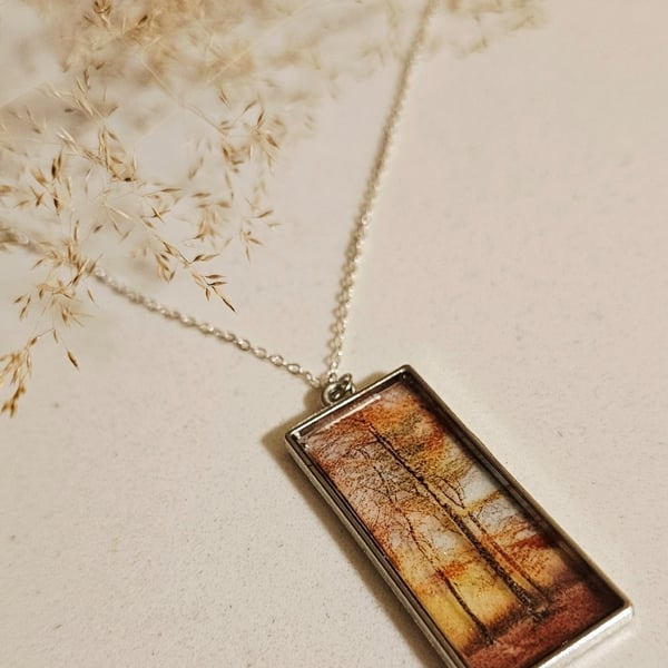 Autumn trees pendant 