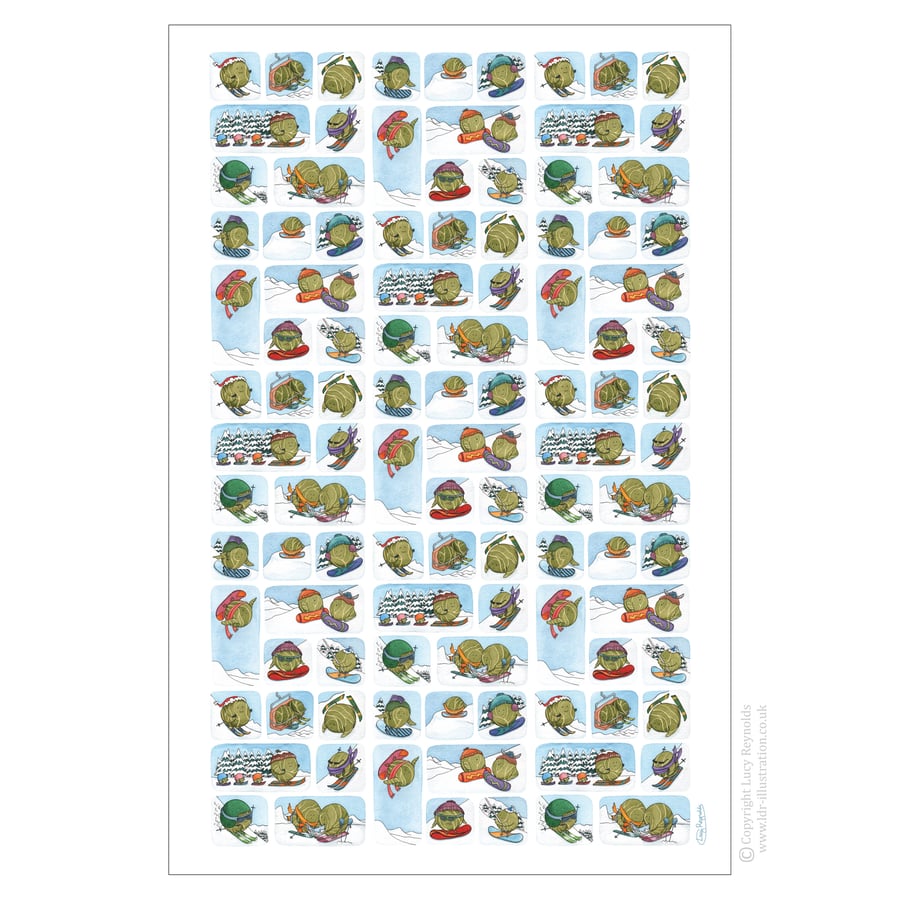 Snowsports Sprouts Tea Towel