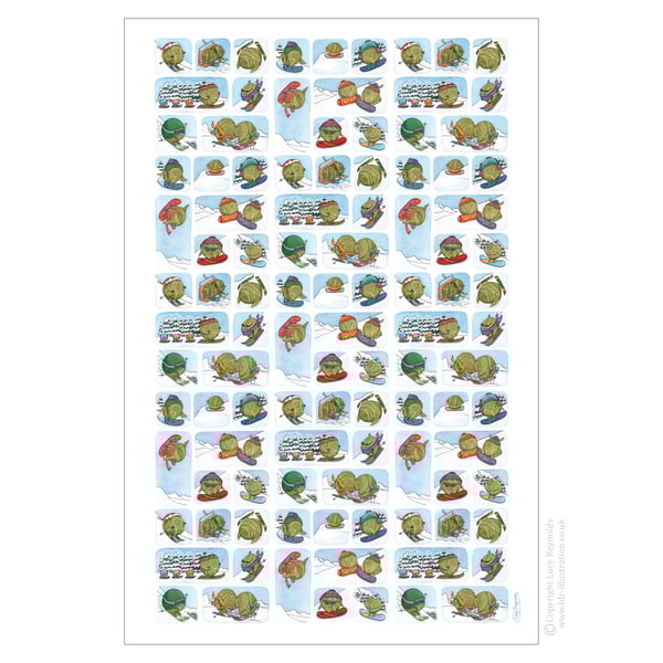 Snowsports Sprouts Tea Towel