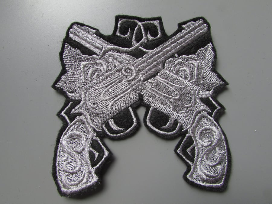 Embroidered Pistols Applique Patch