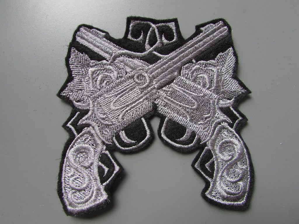Embroidered Pistols Applique Patch