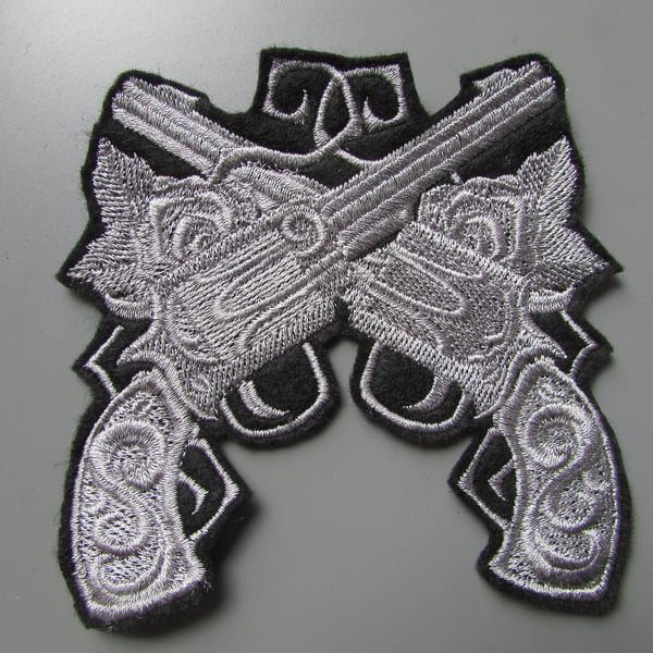 Embroidered Pistols Applique Patch