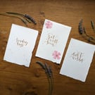 Calligraphy Cards "Pink flower" - Pack of 3