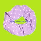 Large Scrunchie, White Dots on Lilac