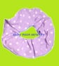 Large Scrunchie, White Dots on Lilac