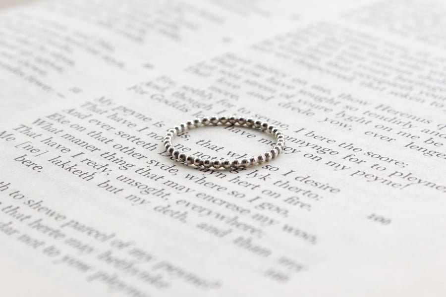 Stacking ring, ball design, silver ring, spacer ring