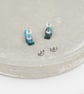Titanium posts bird stud earrings - Mini Galaxy green Crows- Hypoallergenic - Image 3