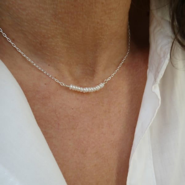 Sterling silver Freshwater pearl necklace