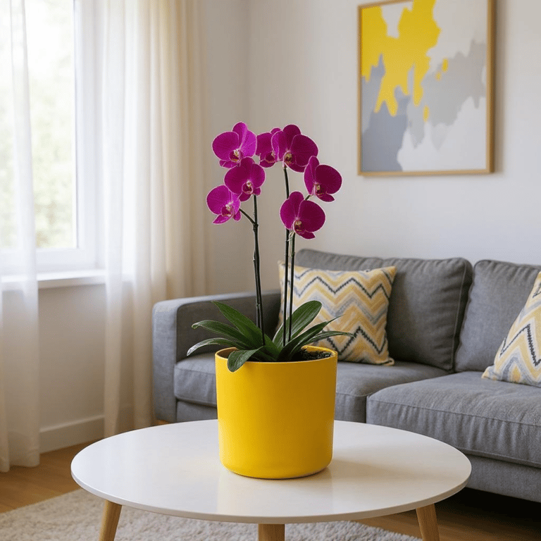 Extra Large Sunshine Yellow Plant Pot - Unique Indoor or Outdoor Planter
