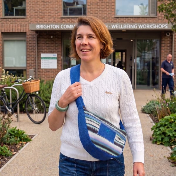 Upcycled Luna Bag - Shades of blue - crossbody - sling bag