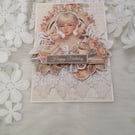 Handmade Birthday Card Elegant Lace Card. Vintage Card for her. (205)