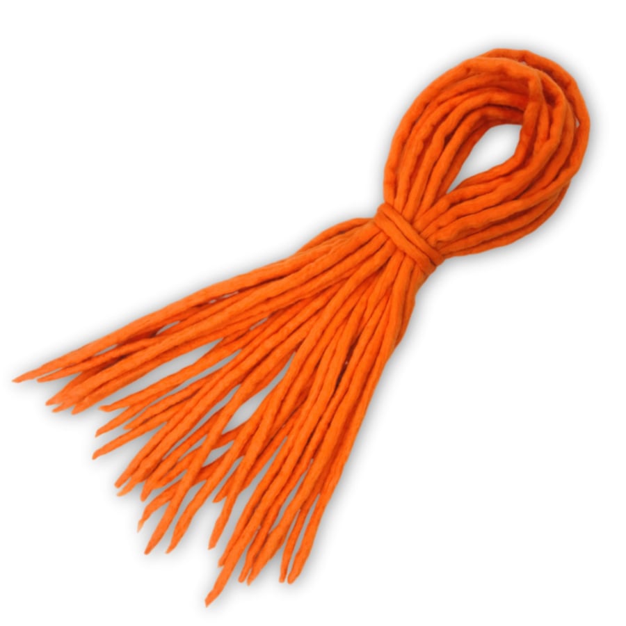 Orange Dreadlocks - Handmade Double Ended DE Merino Wool Dreads 
