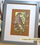 A Mistle Thrush with Mistletoe original drawing, small artwork, bird wall art - Image 5