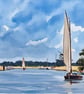 A5 Blank Greeting Card Sailing Boats Norfolk Broads  - Image 1