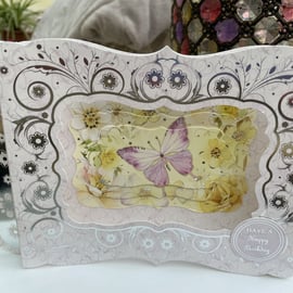 Beautiful butterfly concertina diorama birthday card