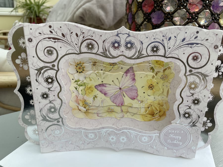 Beautiful butterfly concertina diorama birthday card