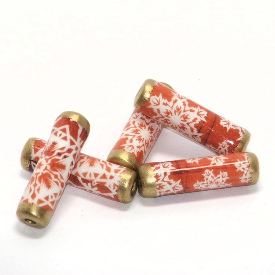 Paper Beads - Distressed Snowflakes