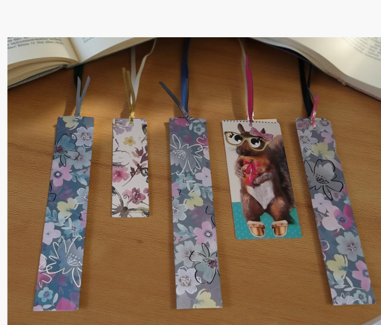Bookmarks Handmade bundle of 5 Card Floral with ribbon