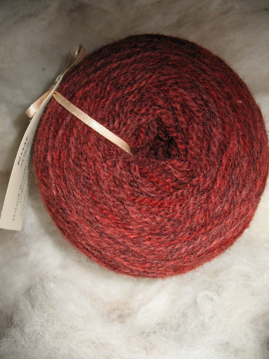 Hand-dyed Pure Jacob Double Knitting Wool Rust 100g